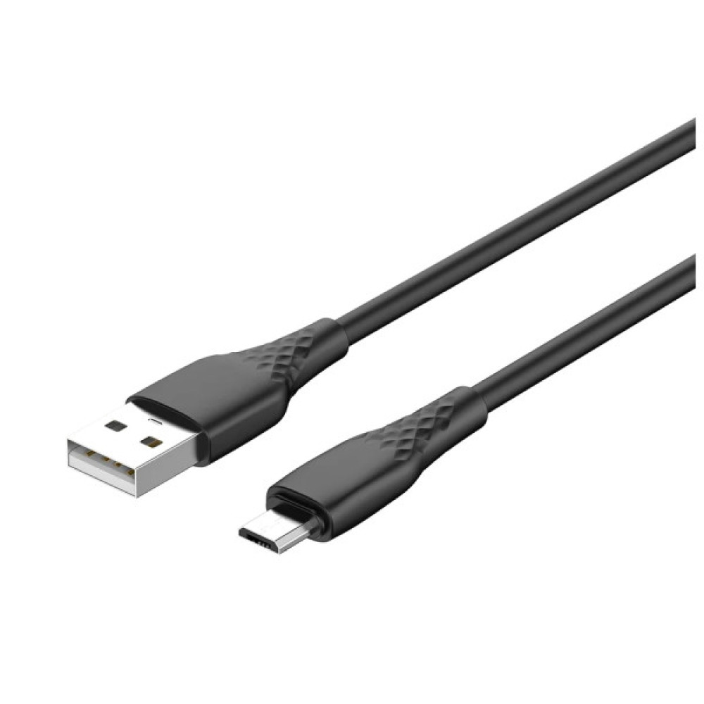Дата кабель USB 2.0 AM to Micro 5P 1.0m 3A textured PVC black ColorWay (CW-CBUM094-BK)
