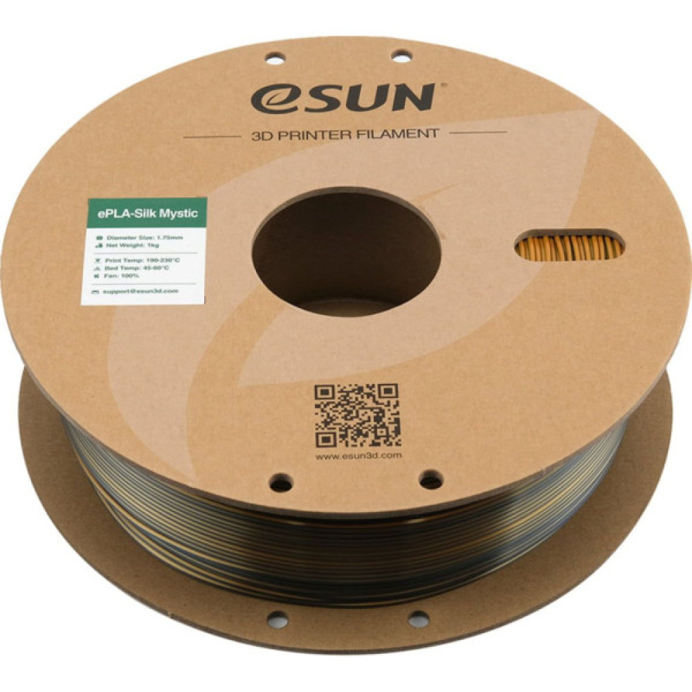 Пластик для 3D-принтера eSUN ePLA-Silk Mystic 1кг, 1.75мм, gold-green-black (ePLA-SilkMystic-P175GGB1)