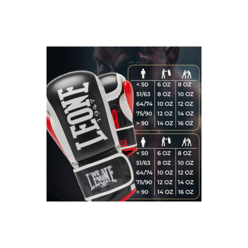 Боксерські рукавички Leone GN333 Logo WACS Black 12 унцій (GN333_Black_12oz)