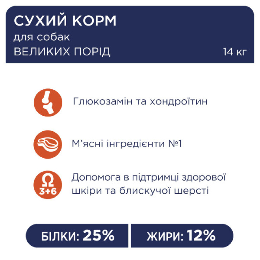 Сухий корм для собак Club 4 Paws Преміум. Для великих порід 14 кг(UP) (4820215366298)
