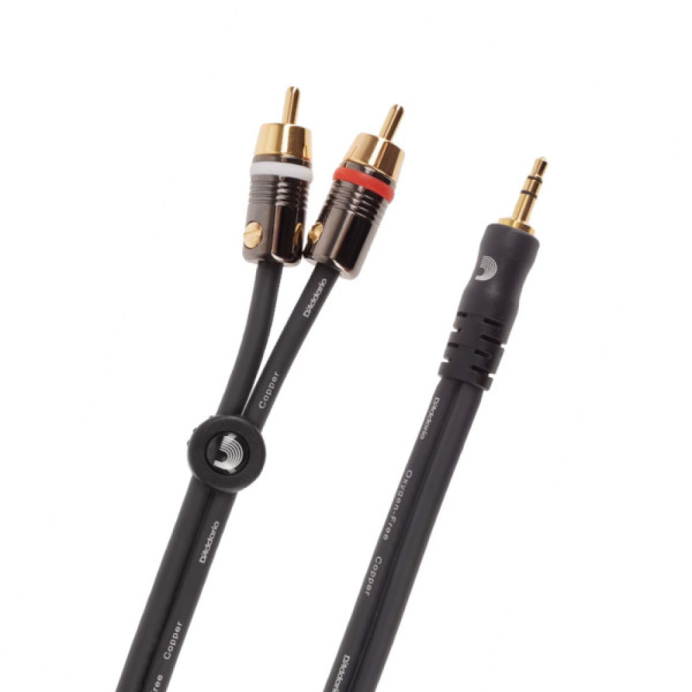 Інсертний кабель D'Addario Custom Series Dual RCA to 3.5 Stereo Mini Jack Cable (1.5m) (PW-MP-05)
