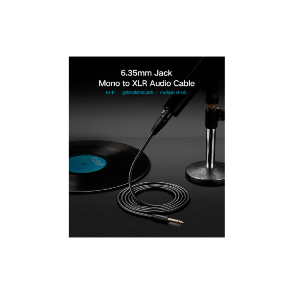 Кабель мультимедійний 6.35mm M to XLR F 2.0m AV131 black UGREEN (20719)