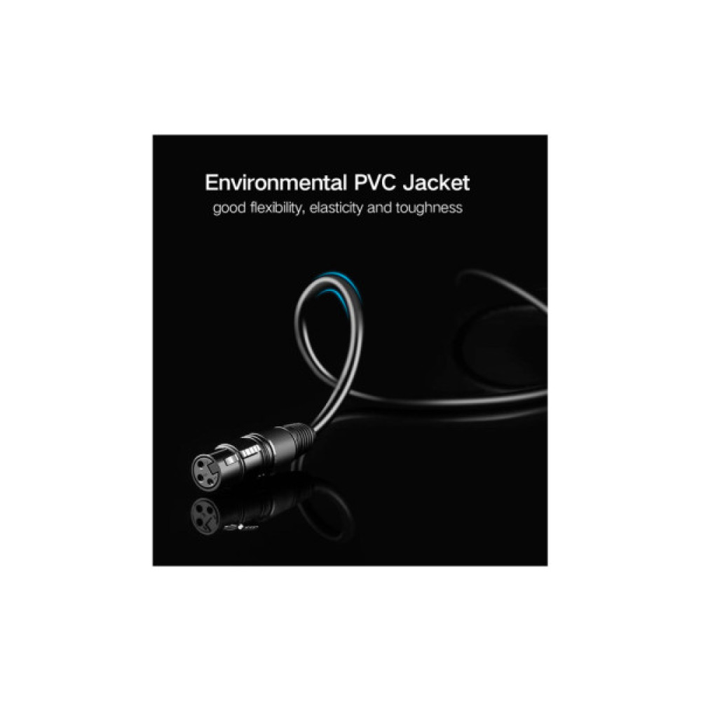 Кабель мультимедійний 6.35mm M to XLR F 2.0m AV131 black UGREEN (20719)