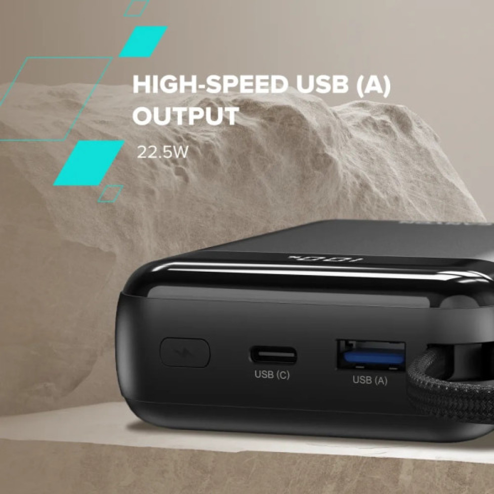 Батарея універсальна Canyon 20000mAh OnPower 204 PD/20W Built-in Lightning Cable (CNS-CPB204B)