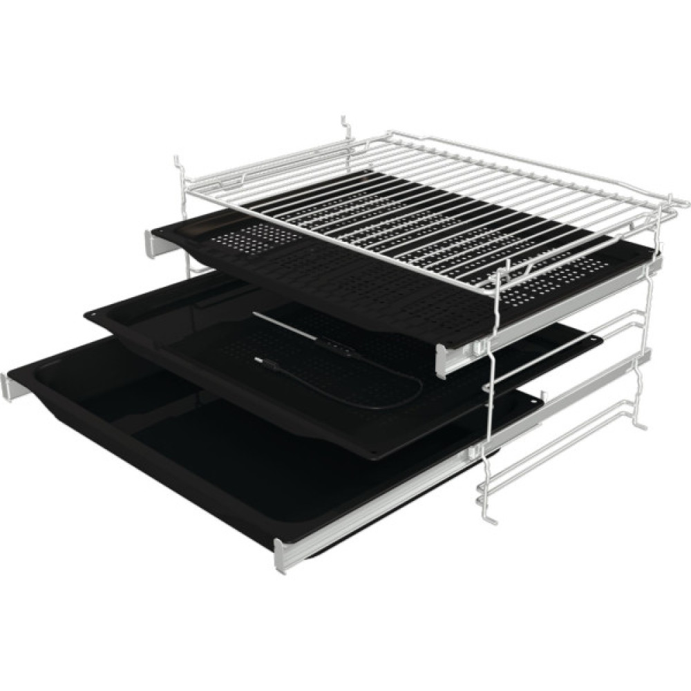 Духова шафа Gorenje електрична, 77л, A+, пара, дисплей, 300 °C, Wi-Fi, чорний