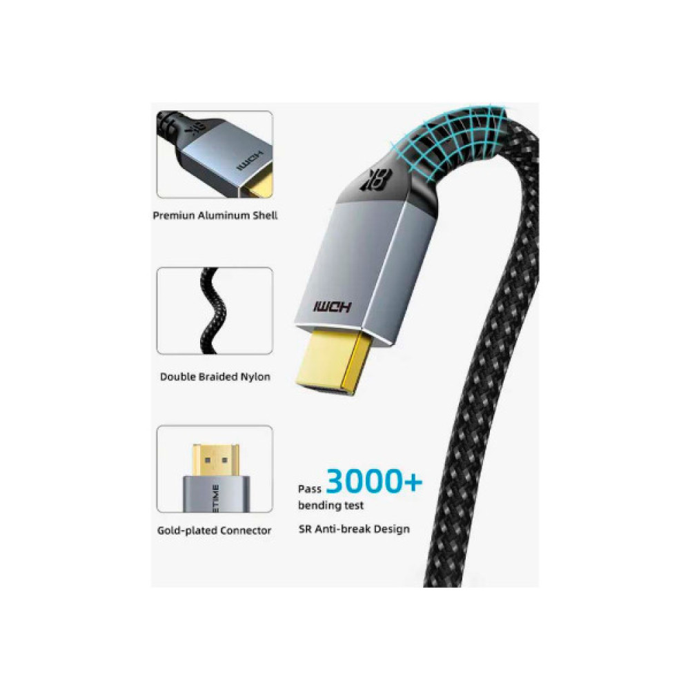 Кабель мультимедійний HDMI M to HDMI M 3.0m V2.1 8K60Hz Cabletime (CA915842)