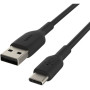 Кабель USB-A > USB-C заряджання/синхронізації Belkin 2м, 15Вт, Type-C, PVC, чорний