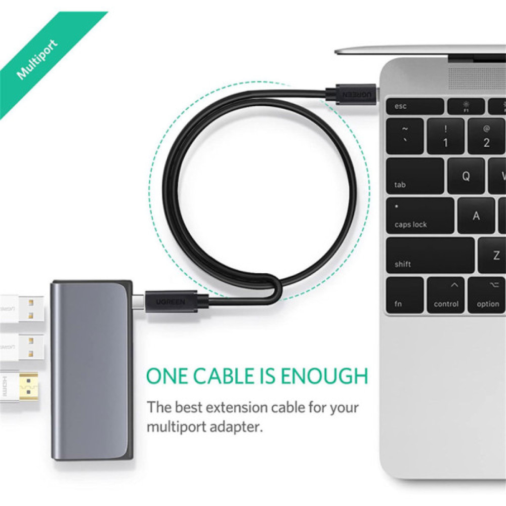 Дата кабель USB-C to USB-C 1.0m USB 3.1Gen2 100W US353 Black Ugreen (10387)