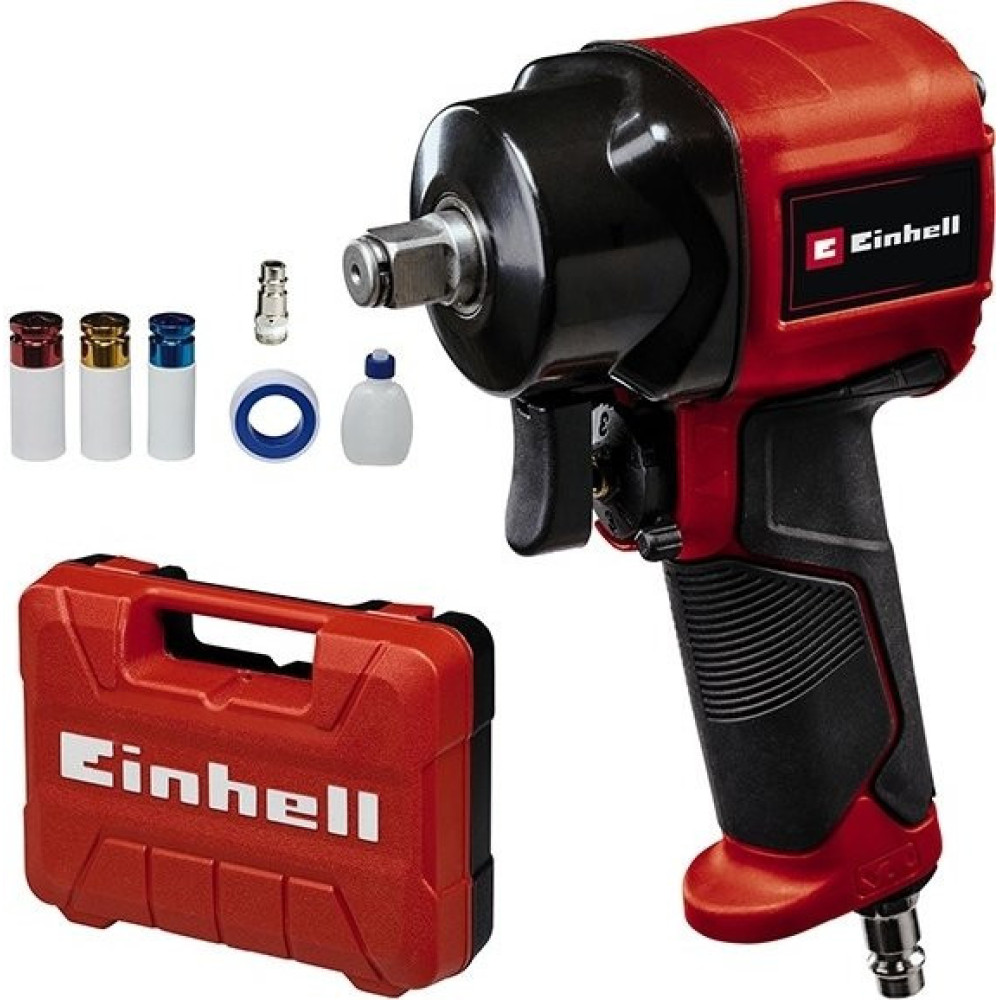 Гайковерт пневматичний Einhell TC-PW 610 Compact, 610Нм, 6.3бар, 142л/хв, М14, 3 головки, кейс, 1.14кг