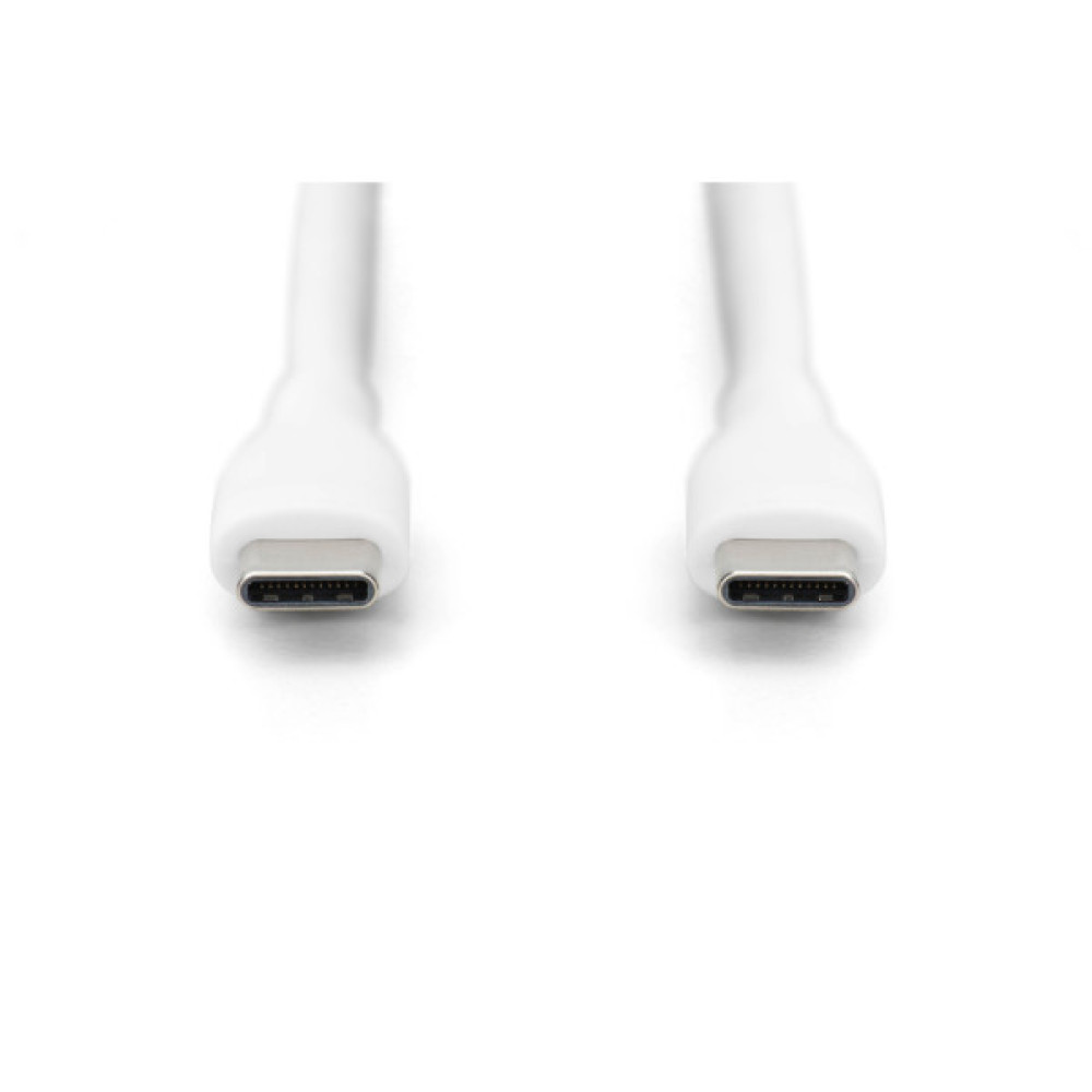 Дата кабель USB-C to USB-C 1.0m USB 2.0 60W silicone white Digitus (AK-300341-010-W)