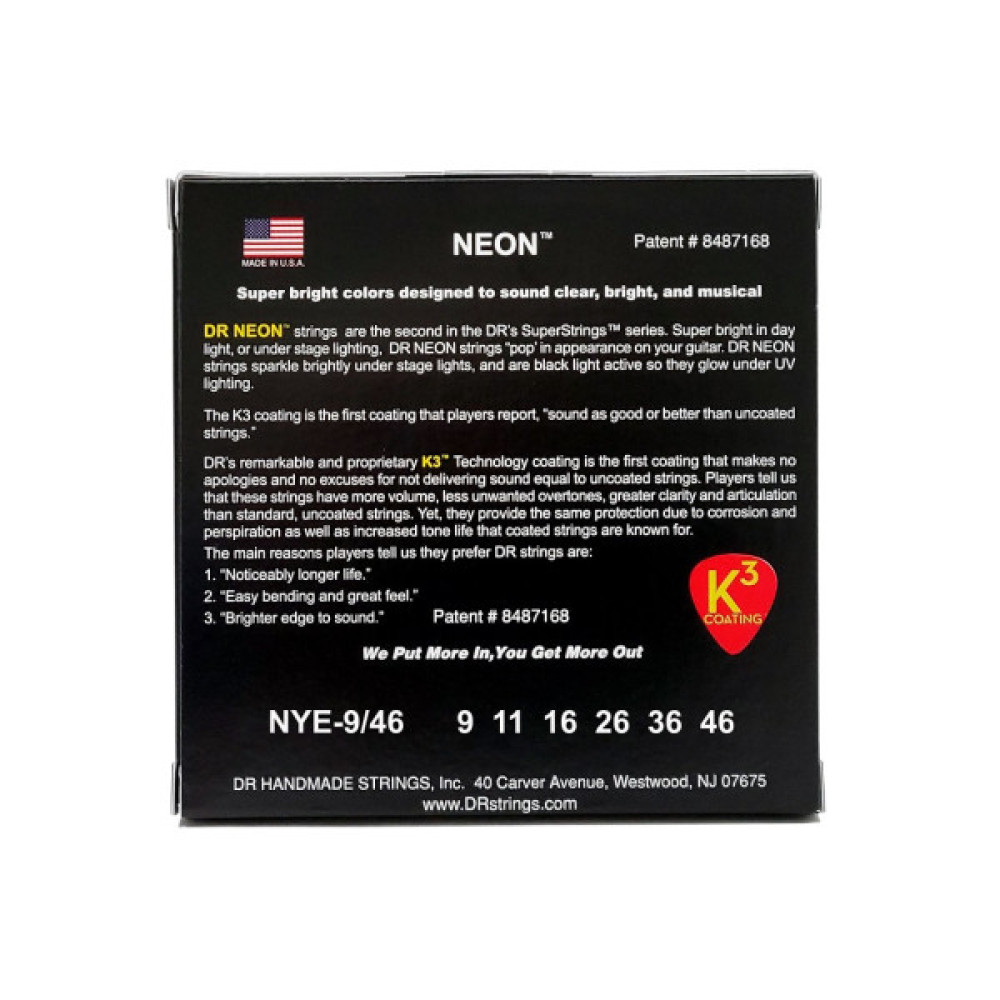 Струни для гітари DR Strings NEON Yellow Electric - Light Heavy (09-46) (NYE-9/46)