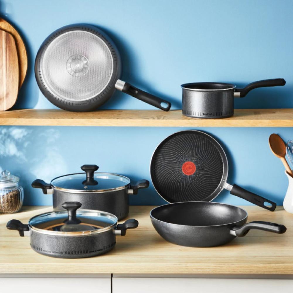 Сковорода Tefal ВОК So'' Light, 28 см, алюміній, бакеліт, чорний (H0561942)