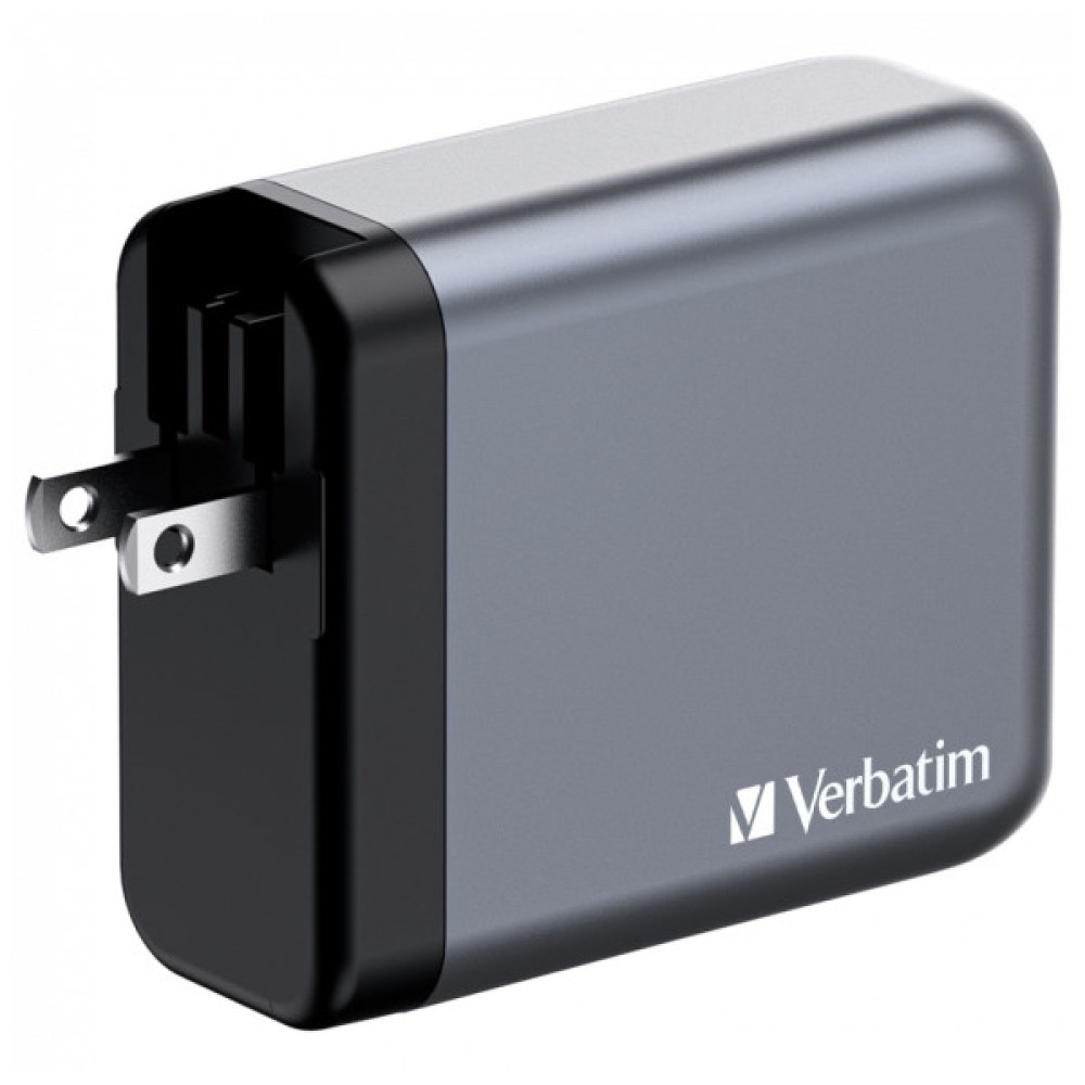Зарядний пристрій Verbatim GaN 140 W 4 ports (2xUSB-C-140 W,USB-C 20 W /USB-A -3.0) (32203)