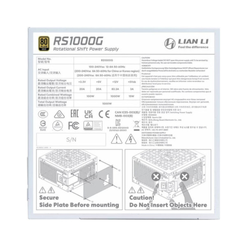 Блок живлення Lian Li 1000W RS Gold (G9P.RS1000G.WH00.EU)