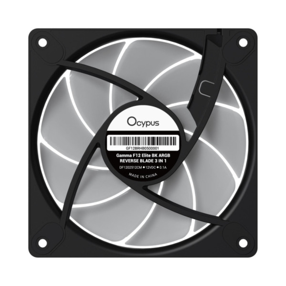 Кулер до корпусу OCYPUS GAMMA F12 ELITE BK ARGB REVERSE BLADE (GAMMA-F12-BK1AM01E-GL)
