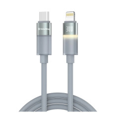 Дата кабель USB-C to Lightning 1.0m PD30W warm light gray ColorWay (CW-CBPDCL092-GR)