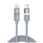 Дата кабель USB-C to Lightning 1.0m PD30W warm light gray ColorWay (CW-CBPDCL092-GR)