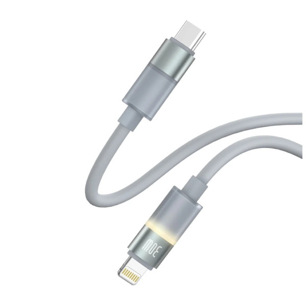Дата кабель USB-C to Lightning 1.0m PD30W warm light gray ColorWay (CW-CBPDCL092-GR)