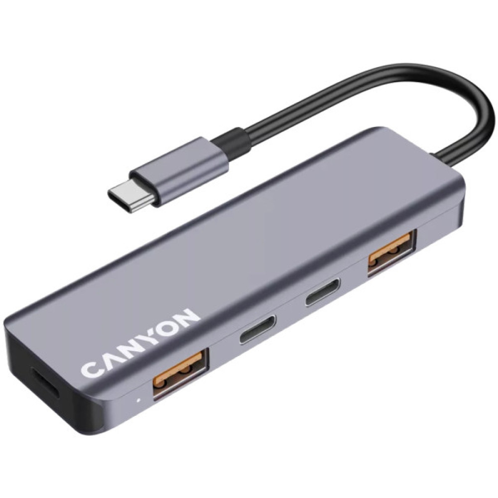 Концентратор Canyon hub DS-18 5in1 USB-C Grey (CNS-TDS18)