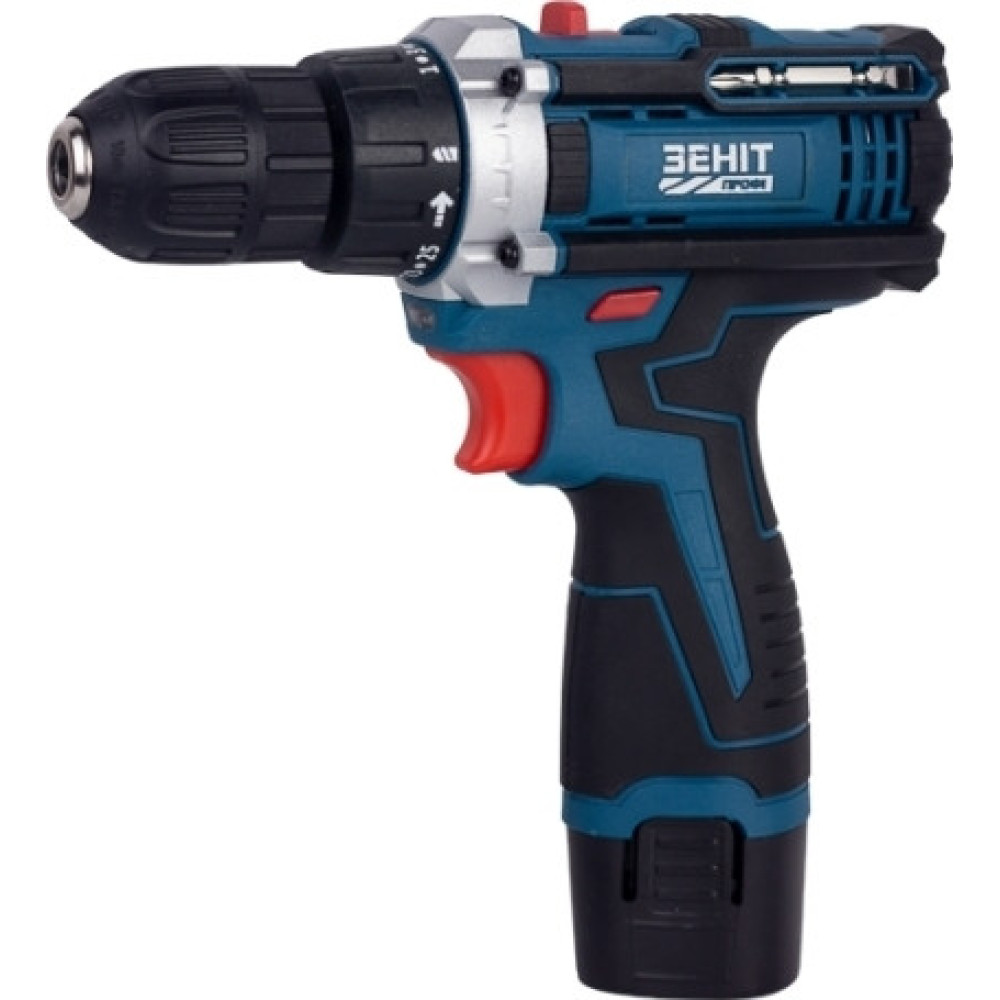 Шурупокрут-дриль акумуляторний Зеніт Профі ЗПША-12/15 S2 12В 2х1.5А·год 25Нм 350·1500об/хв