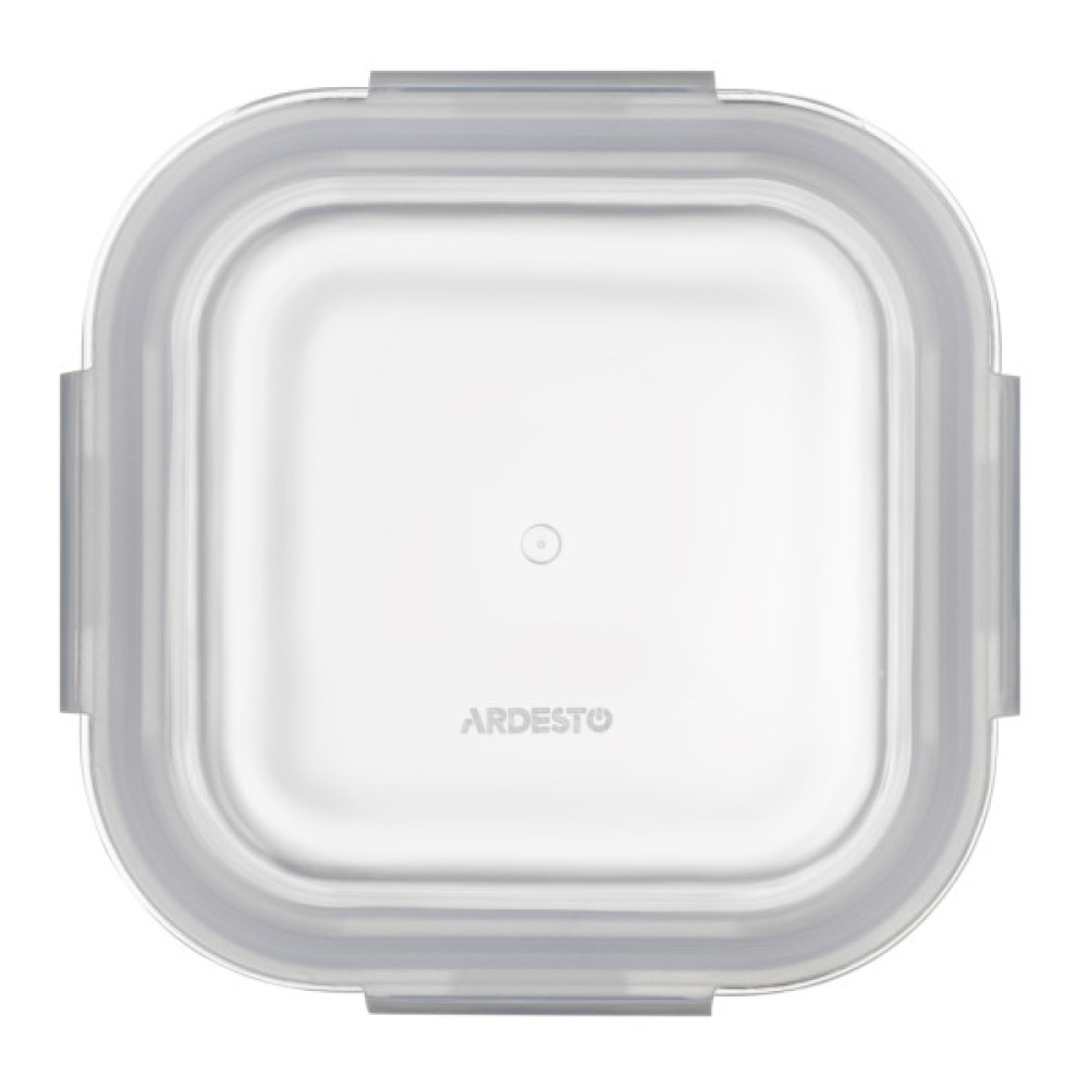 Харчовий контейнер Ardesto Gemini квадратний, 0.8л, боросилікатне скло, прозорий (AR1280BSQ)