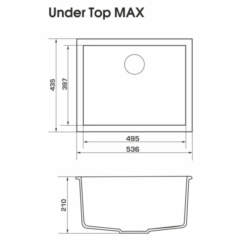 Мийка кухонна GRANADO UNDER TOP MAX gris (gr3008)