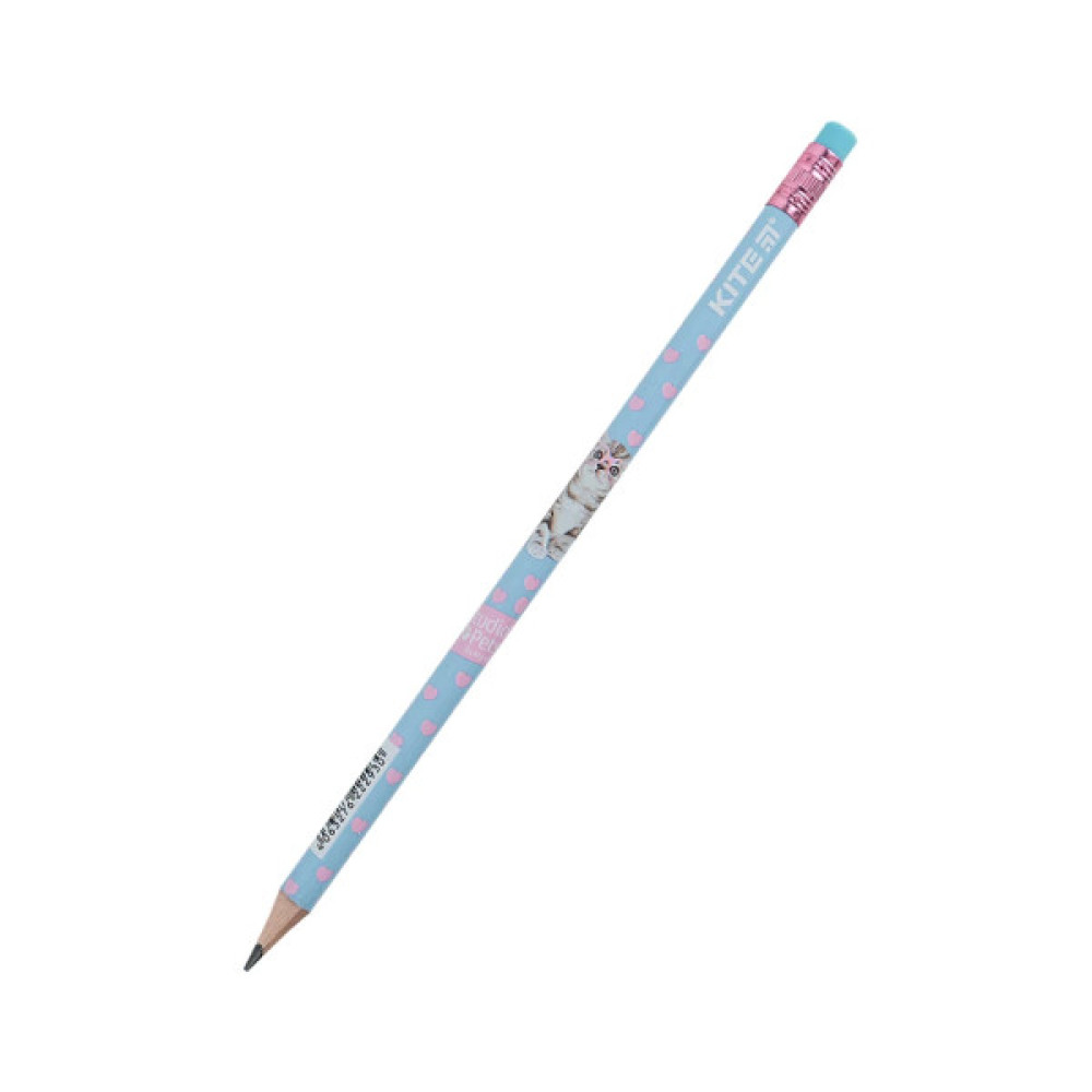 Олівець графітний Kite Studio Pets круглий, з гумкою, НВ (SP24-056)