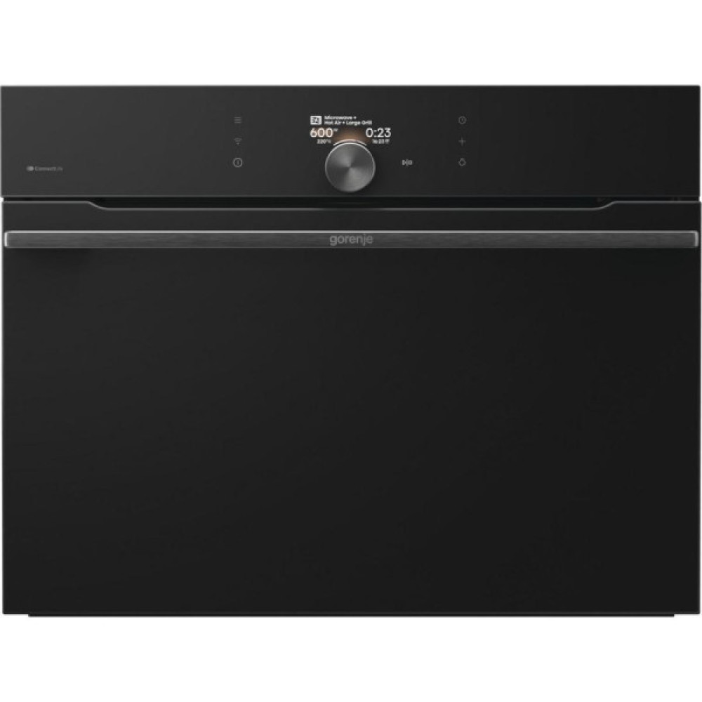 Духова шафа Gorenje електрична компактна, 50л, A+, дисплей, Wi-Fi, ф-ція мікрохвиль, чорний