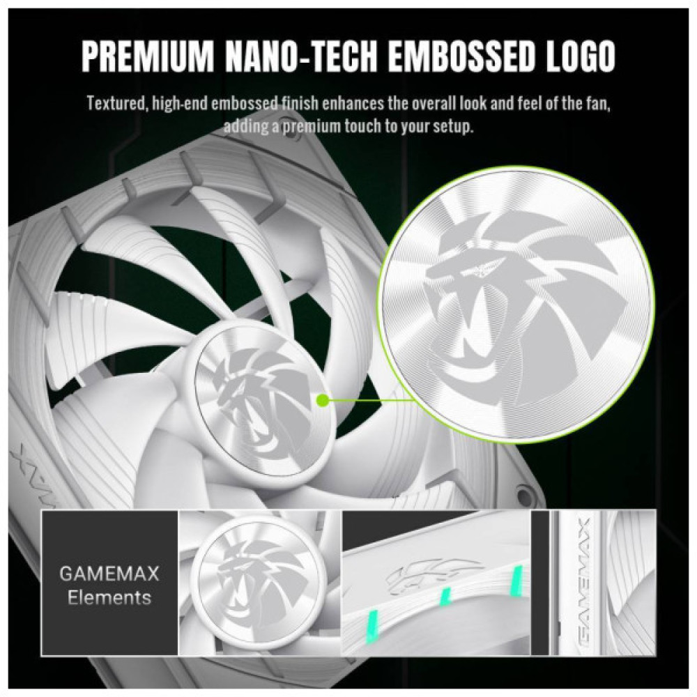 Кулер до корпусу Gamemax Tornado T12 ARGB-W