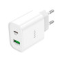 Зарядний пристрій HOCO C80A Plus Rapido PD20W+QC3.0 charger set(C to C) White (6931474779908)