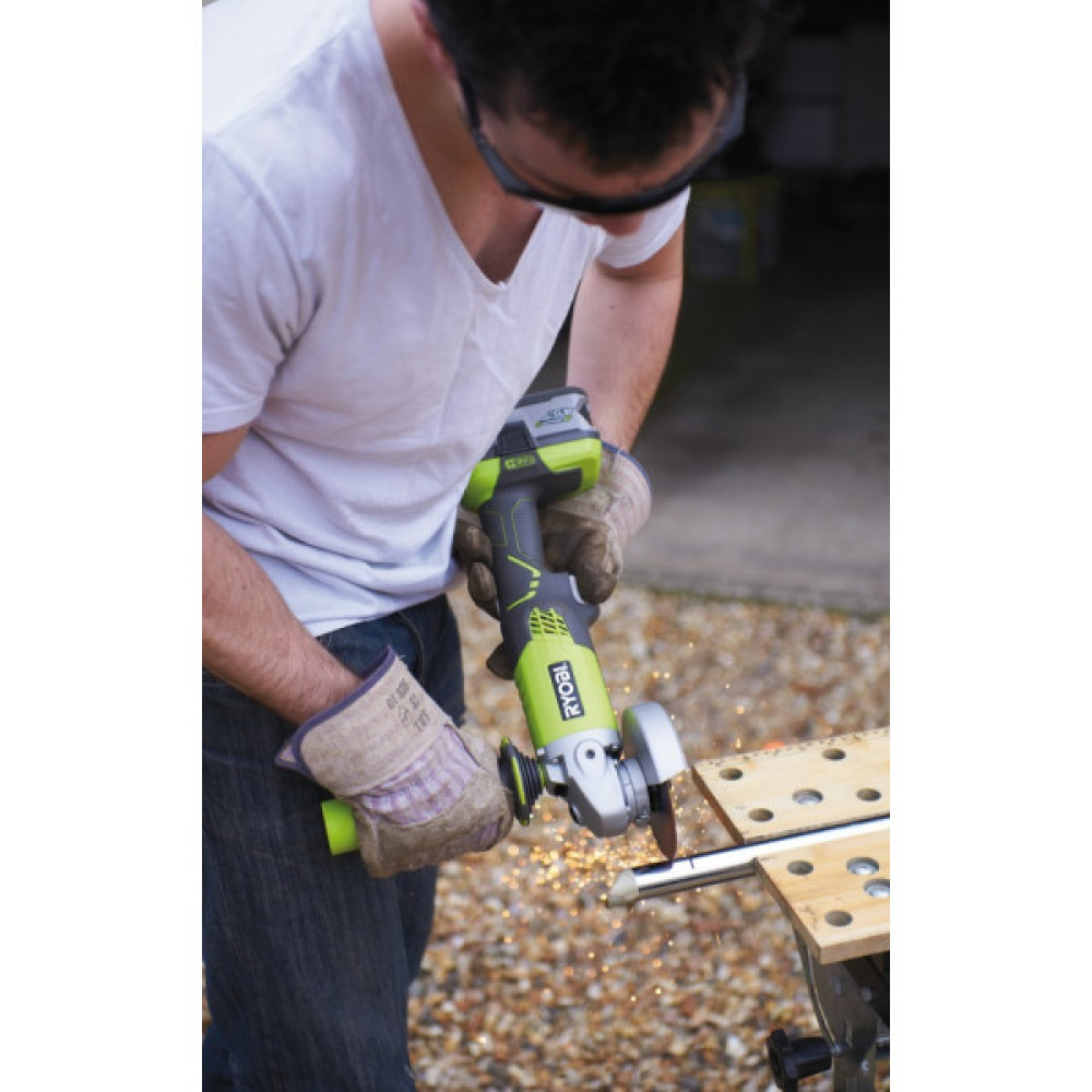 Шліфмашина кутова акумуляторна Ryobi ONE+ R18AG-0 115мм 18В 7500об/хв 2.5кг без АКБ та ЗП