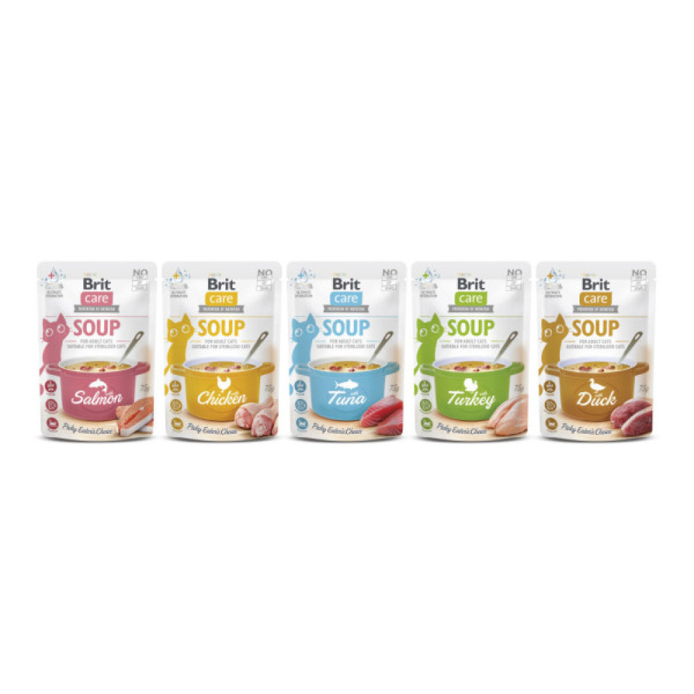 Вологий корм для кішок Brit Care Soup with Tuna з тунцем 75 г (8595602569205)
