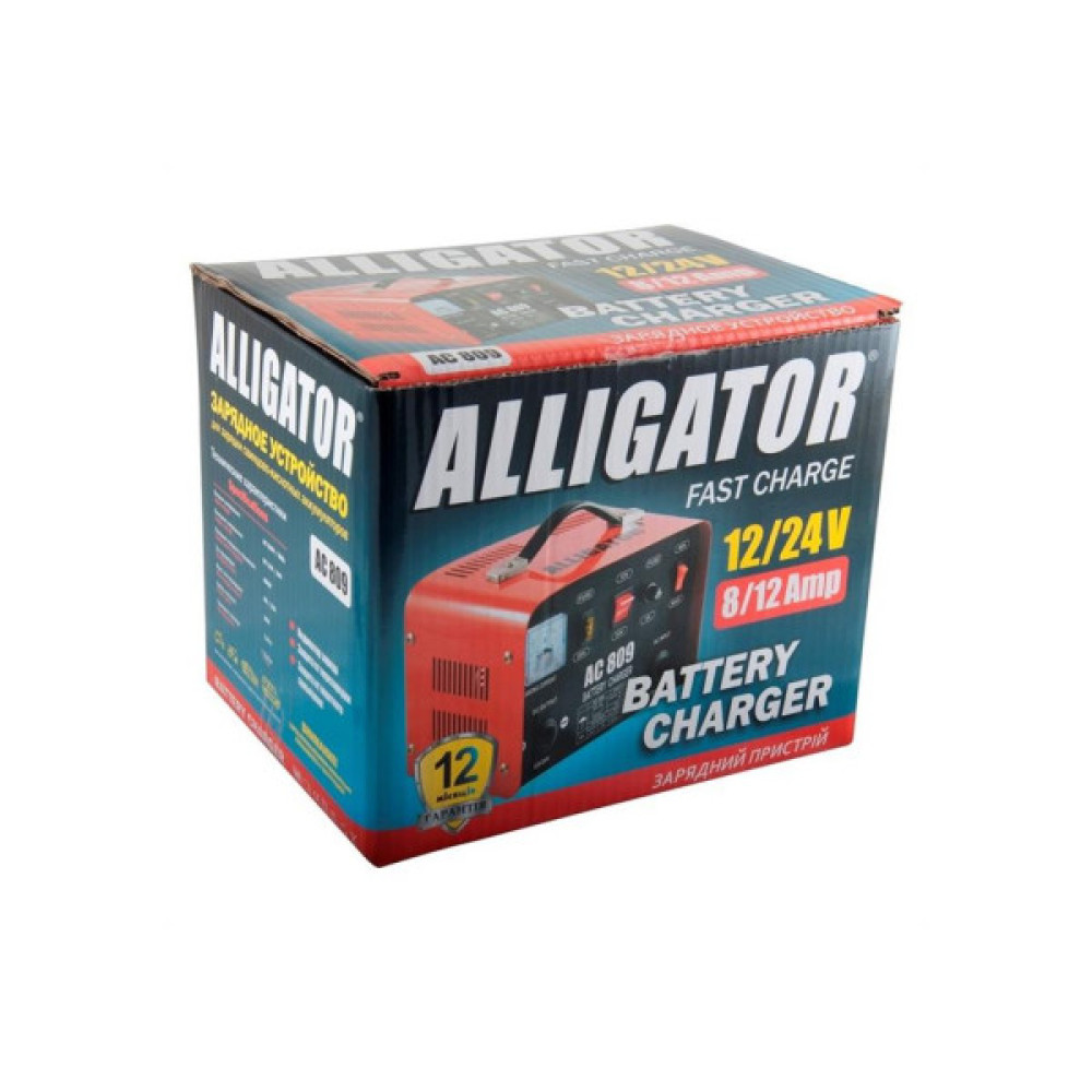 Зарядний пристрій для автомобільного акумулятора Alligator AC809 Зарядний пристрій для автомобільного акумулятора Alligator AC809