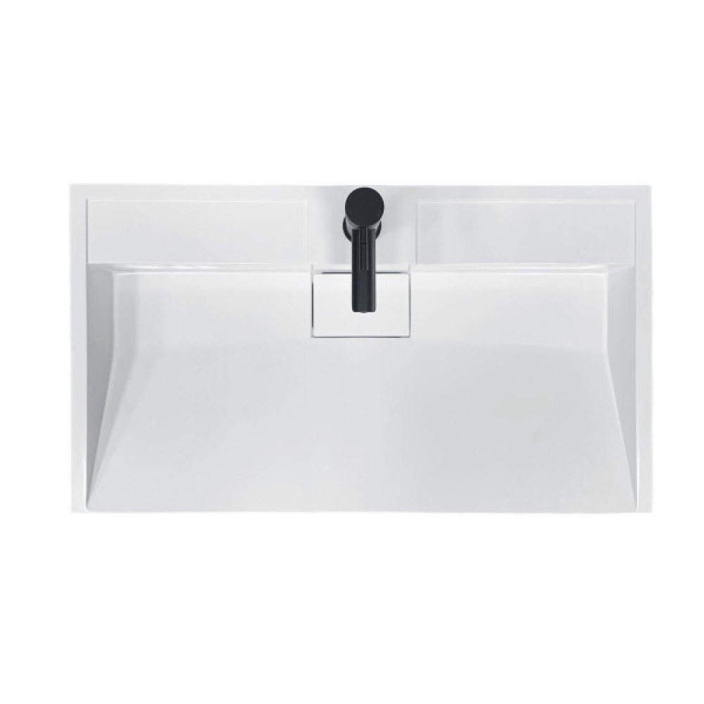 Раковина, умивальник Adamant VISION, штучний камінь, прямокут., з отвором для змішувача, без переливу, 800х455х110мм, накладний, білий