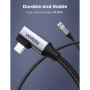 Дата кабель USB 3.0 AM to USB-C 1.0m 60W US385 90° Black Ugreen (20299)