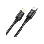 Дата кабель USB-C to Lightning 2.0m 3A 20W nylon X14 black HOCO (6931474752208)