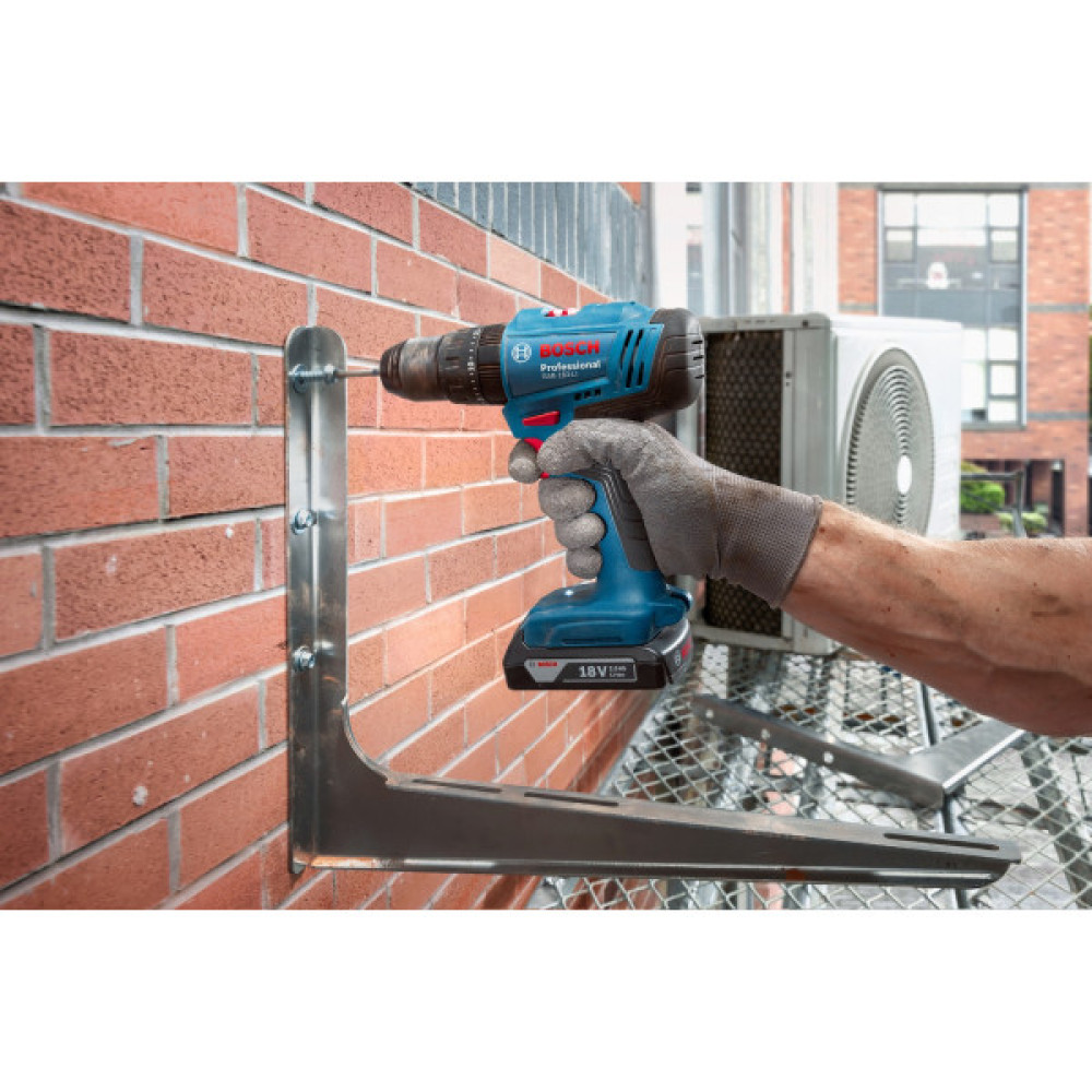 Шурупокрут-дриль ударний акумуляторний Bosch Professional GSB 183-LI 18В 2х2А·год 21-56Нм 374-1815об·хв кейс 1.2кг