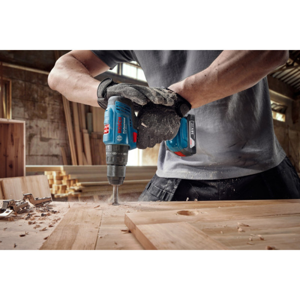 Шурупокрут-дриль ударний акумуляторний Bosch Professional GSB 183-LI 18В 2х2А·год 21-56Нм 374-1815об·хв кейс 1.2кг