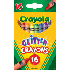 Олівці кольорові Crayola воскові з блискітками, 16 шт (256318.024)