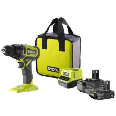 Шурупокрут-дриль акумуляторний Ryobi ONE+ RDD18-2C415S 18В 1х4А·год 1х1.5А·год ЗП 52Нм 450·1750об/хв 1.3кг сумка