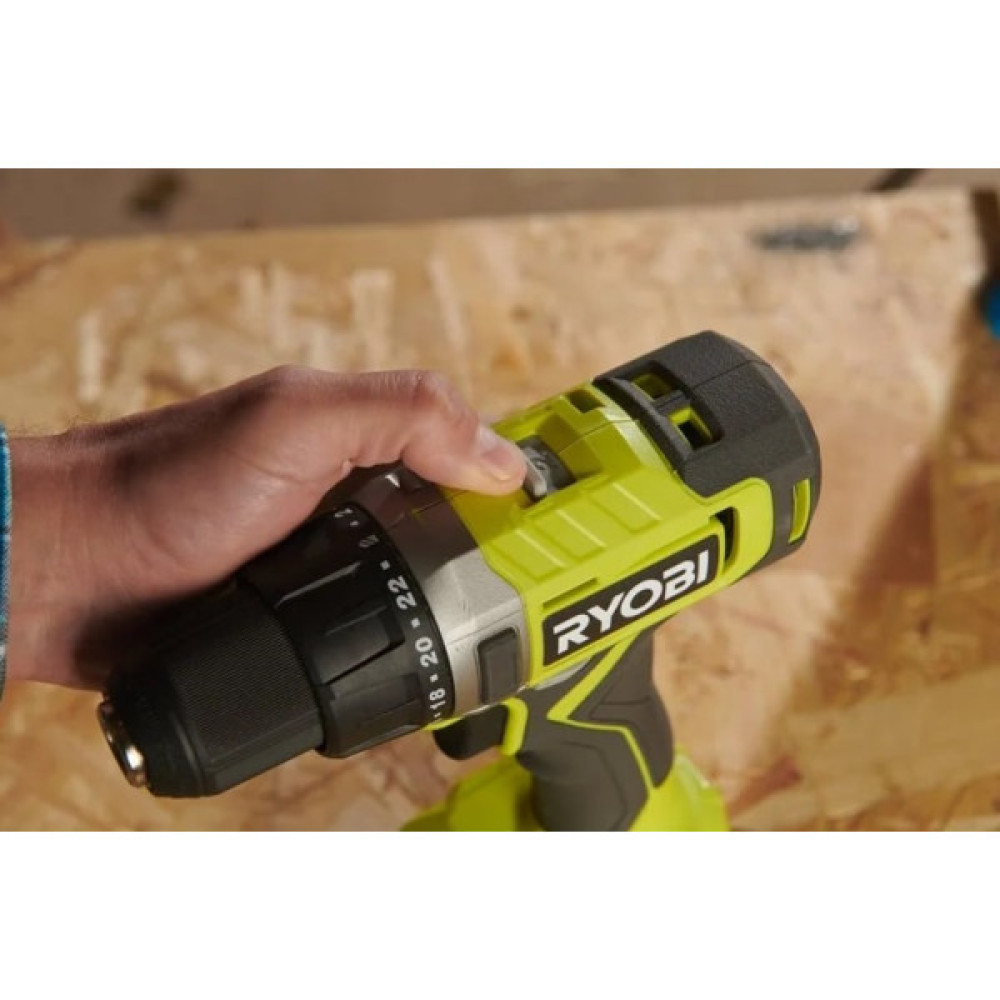 Шурупокрут-дриль акумуляторний Ryobi ONE+ RDD18-2C415S 18В 1х4А·год 1х1.5А·год ЗП 52Нм 450·1750об/хв 1.3кг сумка