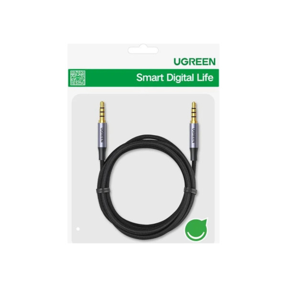 Кабель мультимедійний 3.5mm M to 3.5mm M 1.5m (4pin) AV183 gray Ugreen (20497)
