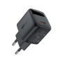 Зарядний пристрій Acefast USB-C 20W GaN + cable USB-C with digital display black (6974316284420)