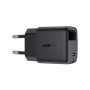 Зарядний пристрій Acefast USB-C 20W GaN + cable USB-C with digital display black (6974316284420)