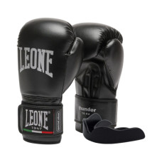 Боксерські рукавички Leone GN383 Thunder Black 12 унцій (капу в комплекті) (GN383_Black_12oz)