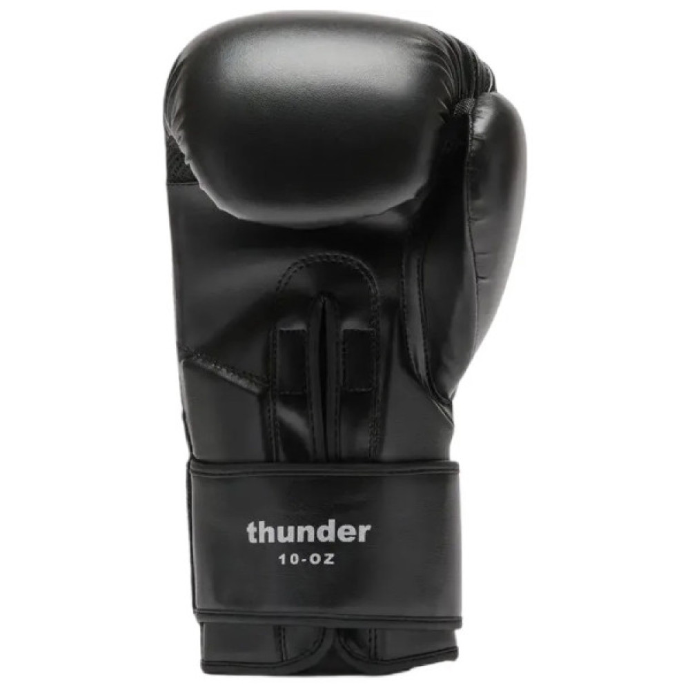 Боксерські рукавички Leone GN383 Thunder Black 12 унцій (капу в комплекті) (GN383_Black_12oz)