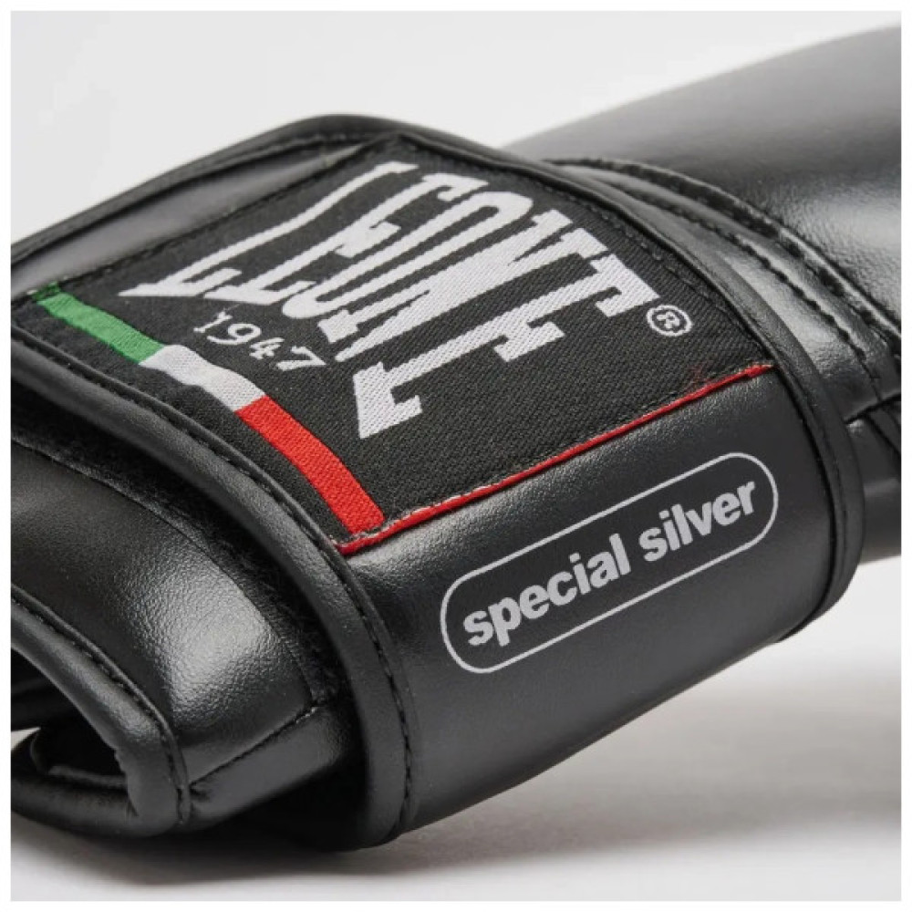 Боксерські рукавички Leone GN383 Thunder Black 12 унцій (капу в комплекті) (GN383_Black_12oz)