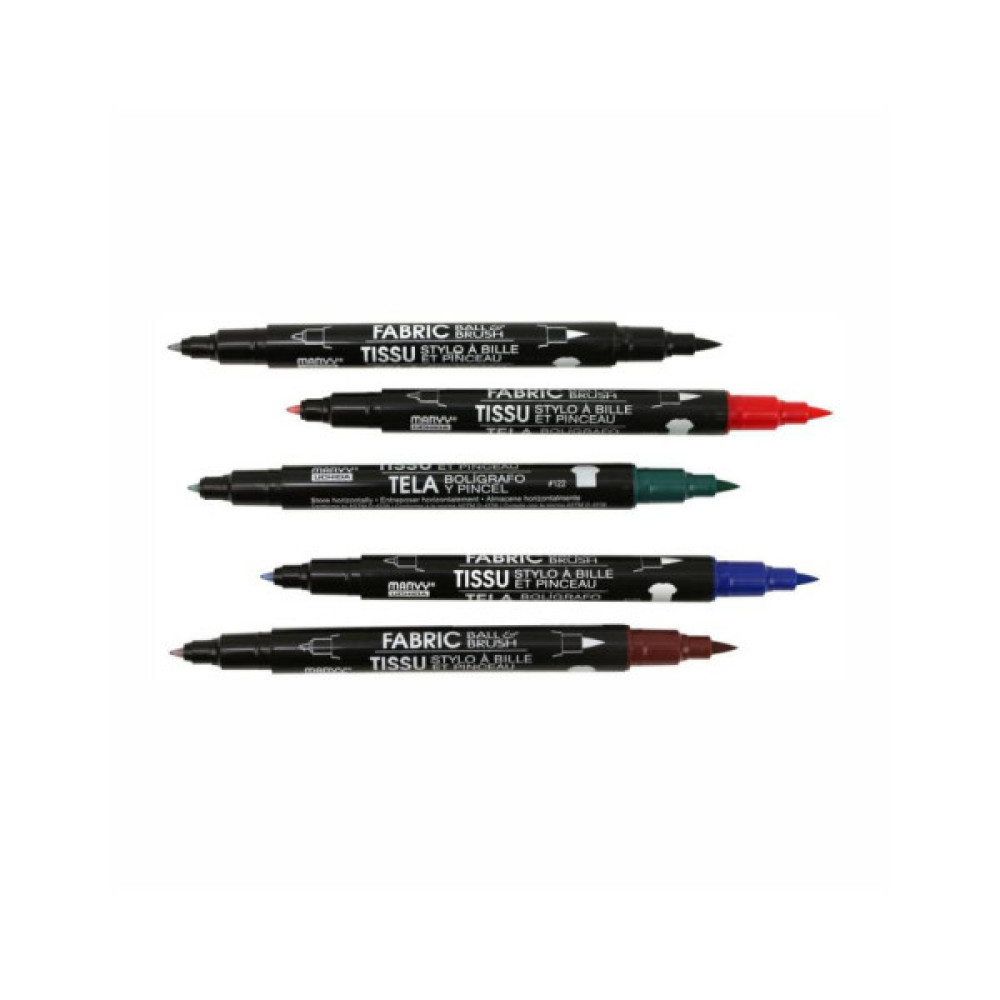 Художній маркер Marvy Жовтий, д/св. тканин, двосторонній, 0,75мм, 1-2мм, 122-S, Fabric ball&Brush (028617122250)