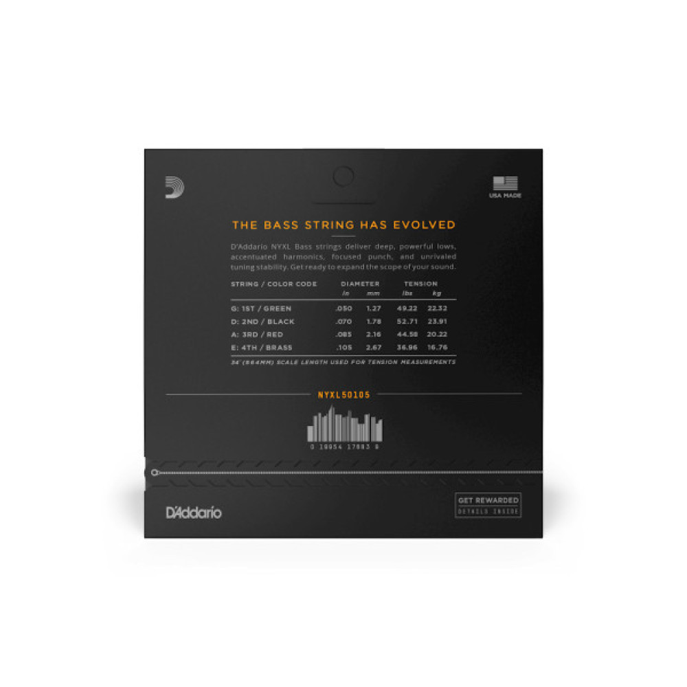 Струни для гітари D'Addario NYXL Bass Medium (50-105) (NYXL50105)