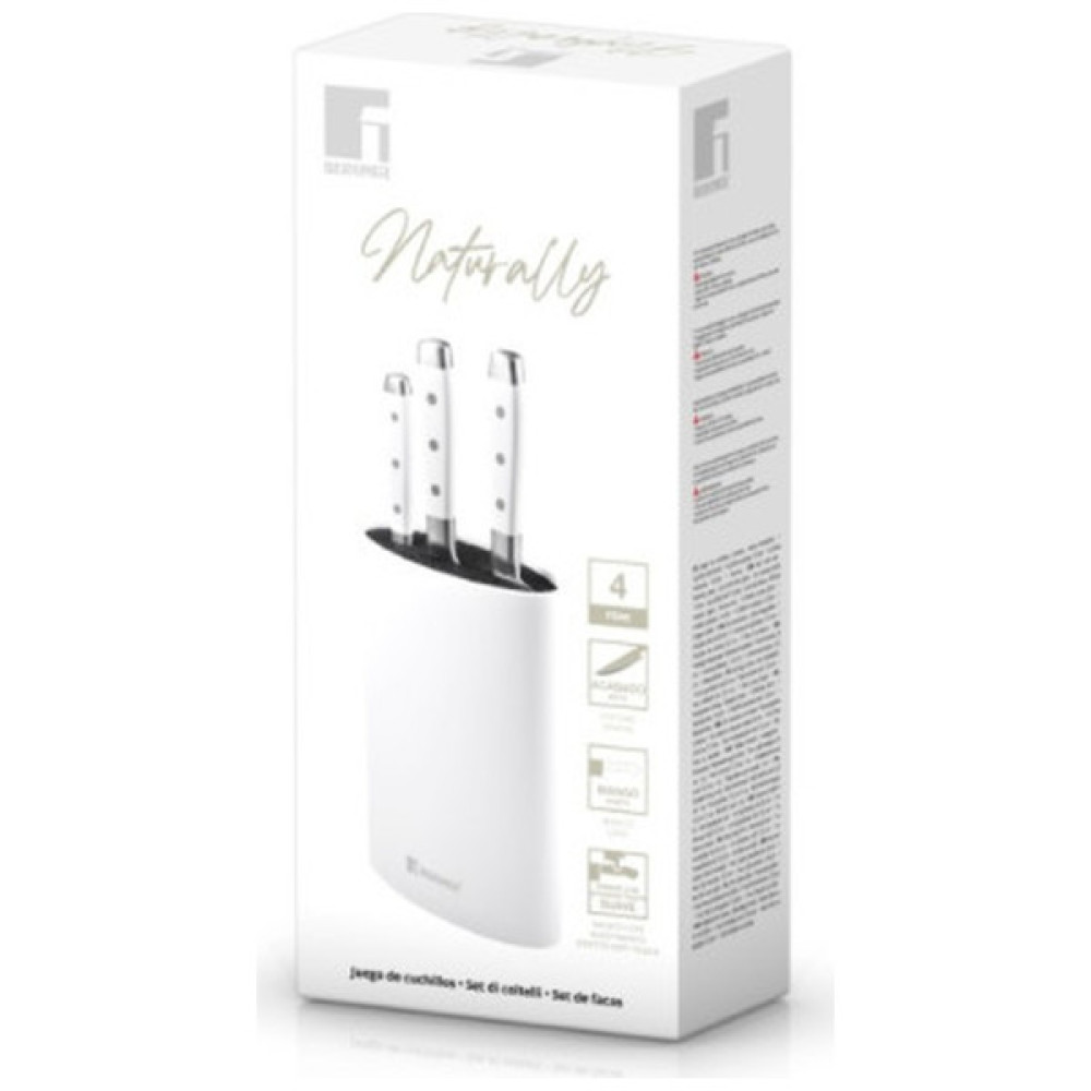 Набір ножів Bergner Naturally з підставкою, 4 предмети (BG-41051-WH) Набір ножів Bergner Naturally з підставкою, 4 предмети (BG-41051-WH)